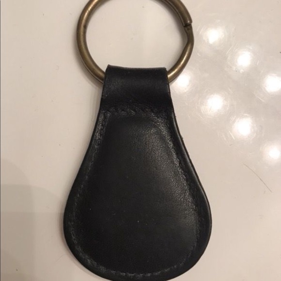 Vintage Coach Black Leather Tab Key Ring - Picture 2 of 2